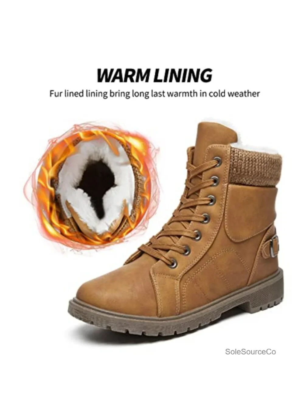 Women's Winter Snow Boots Fur Lined Ankle Boots Water Resistant Slip Resistant